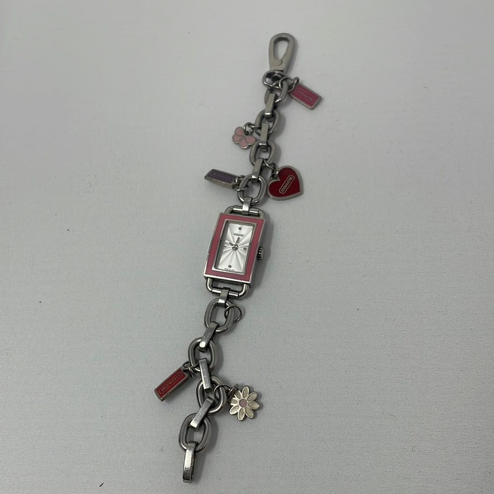 Coach Charm Bracelet Watch Vintage- needs battery. Scratch on face